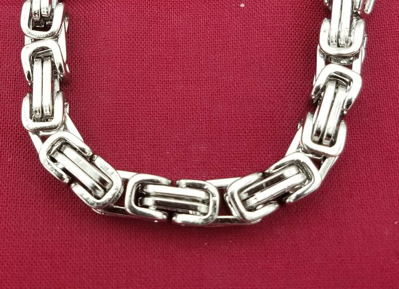 40 INCH STAINLESS STEEL SILVER 6MM BYZANTINE TURKISH BOX ROPE CHAIN NECKLACE