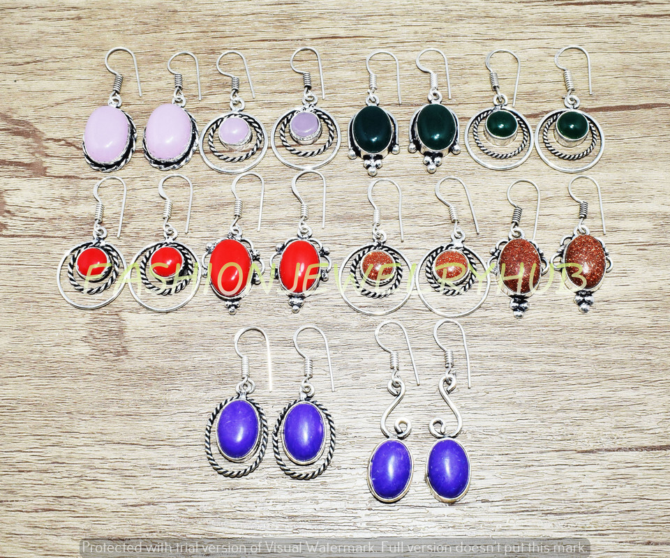 Coral & Mix Gemstone Ethnic Handmade Fashion Earrings 20pcs Lot FE-397