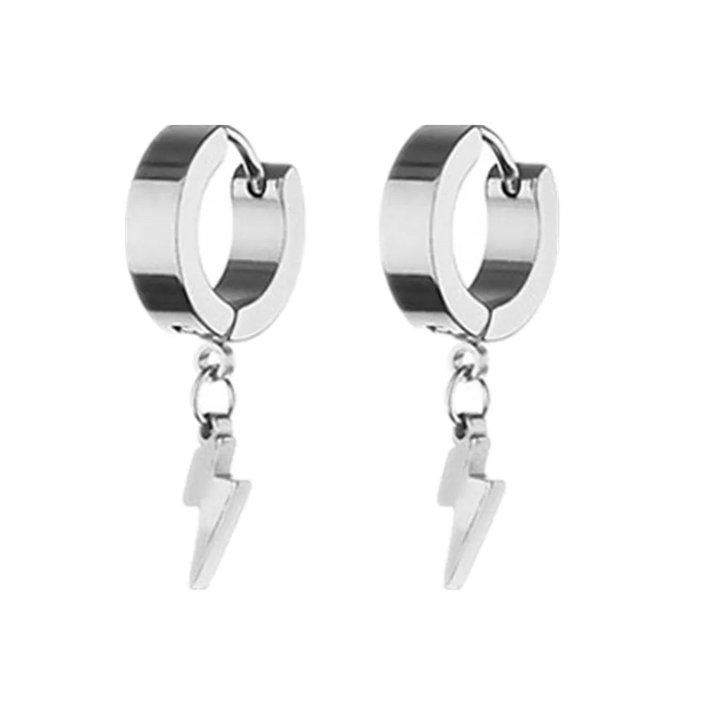 Silver Bolt Earrings Rave Festival Party Techno EDM Jewellery