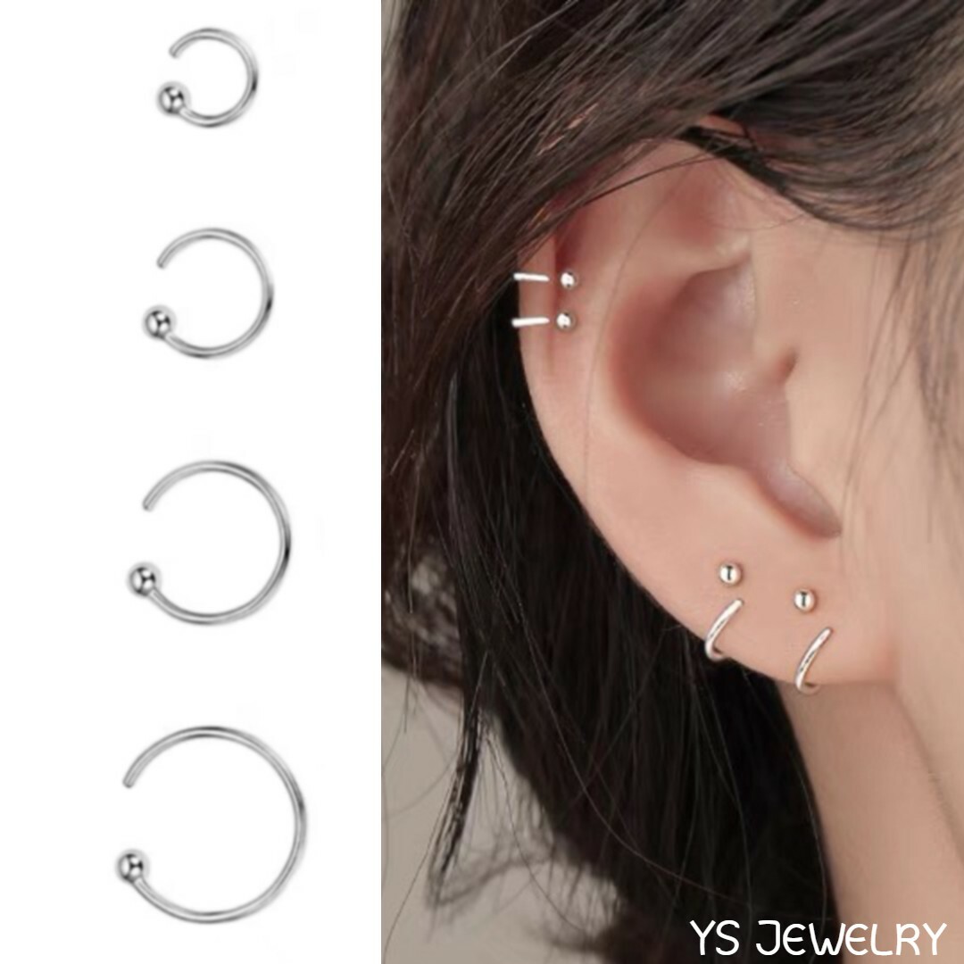 Womens 925 Sterling Silver CZ Crystal Small Hoop Earrings Trendy Stud Earrings