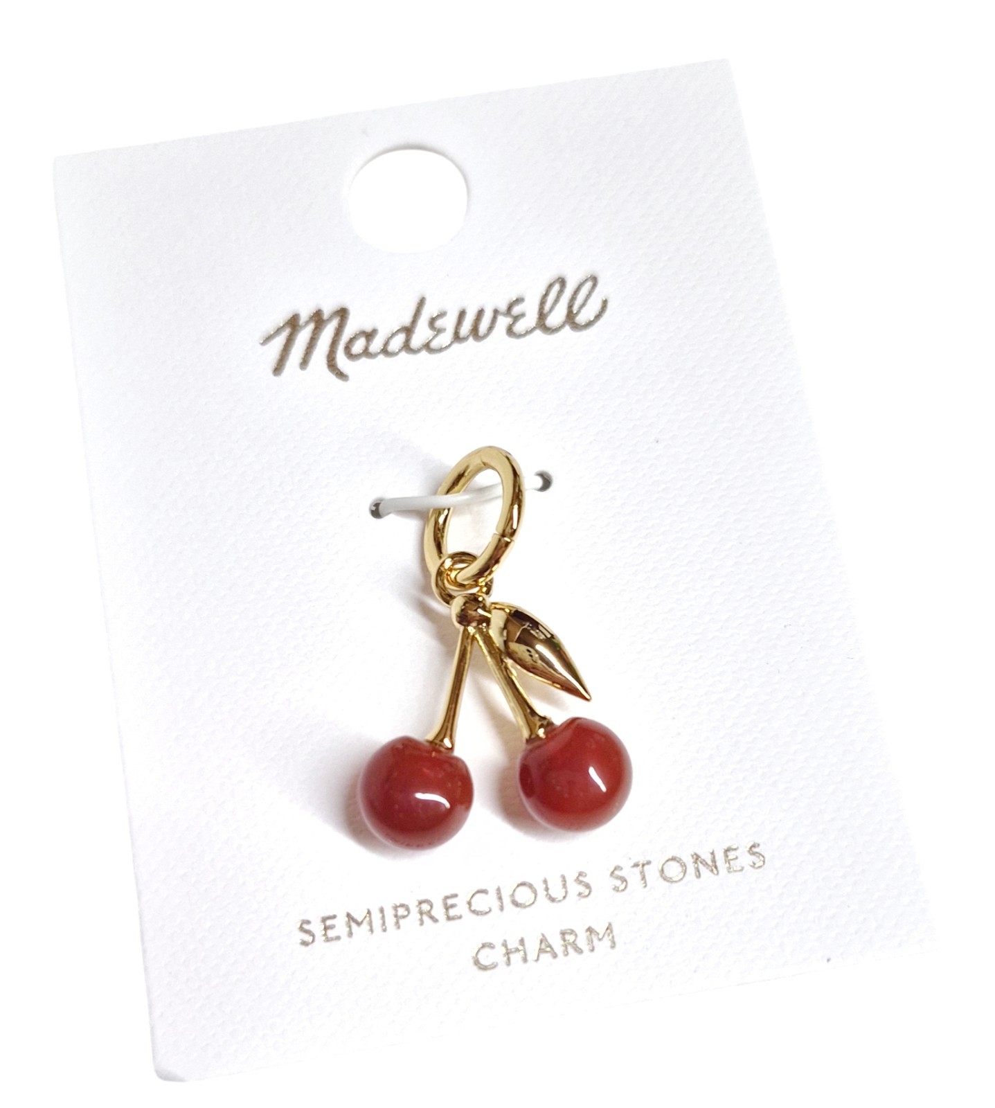 Madewell Semiprecious Cherry Charm Antique Gold Red Brass Nickel Safe NZ803 New