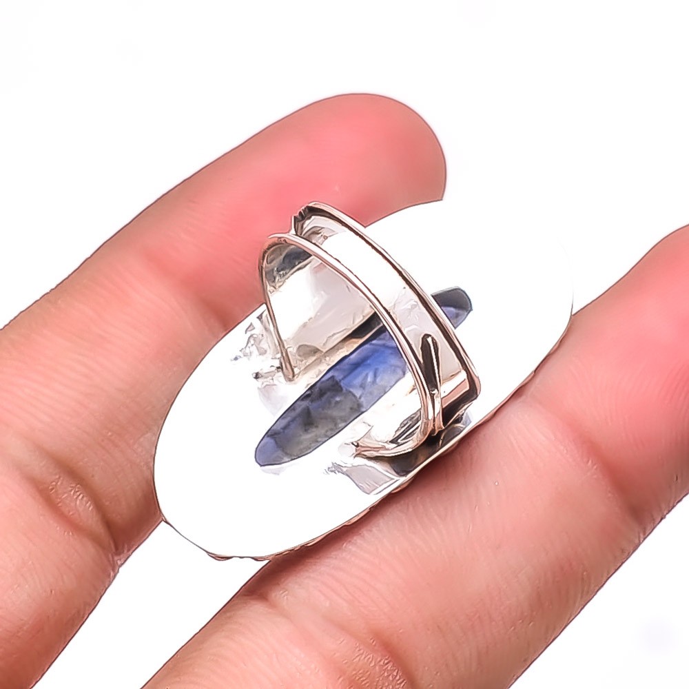 Kyanite – Nepal Gemstone 925 Sterling Silver Bali Ring S.8 R35