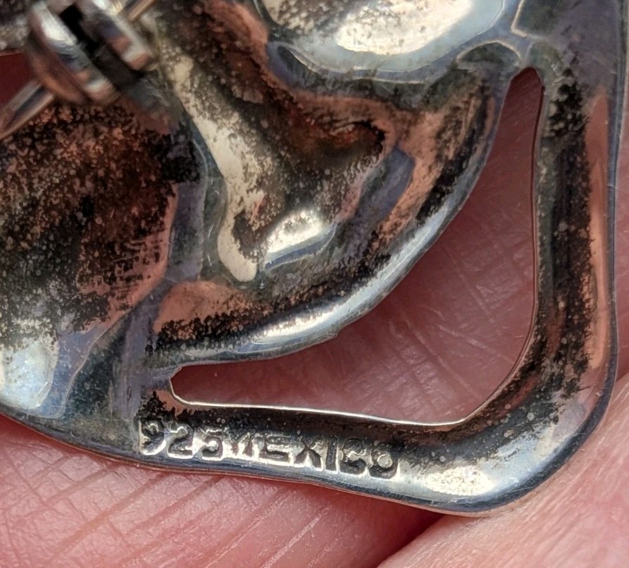 Vintage 925 Mexico Sterling Silver Comedy & Tragedy Mask Brooch Pin 8.6 grams