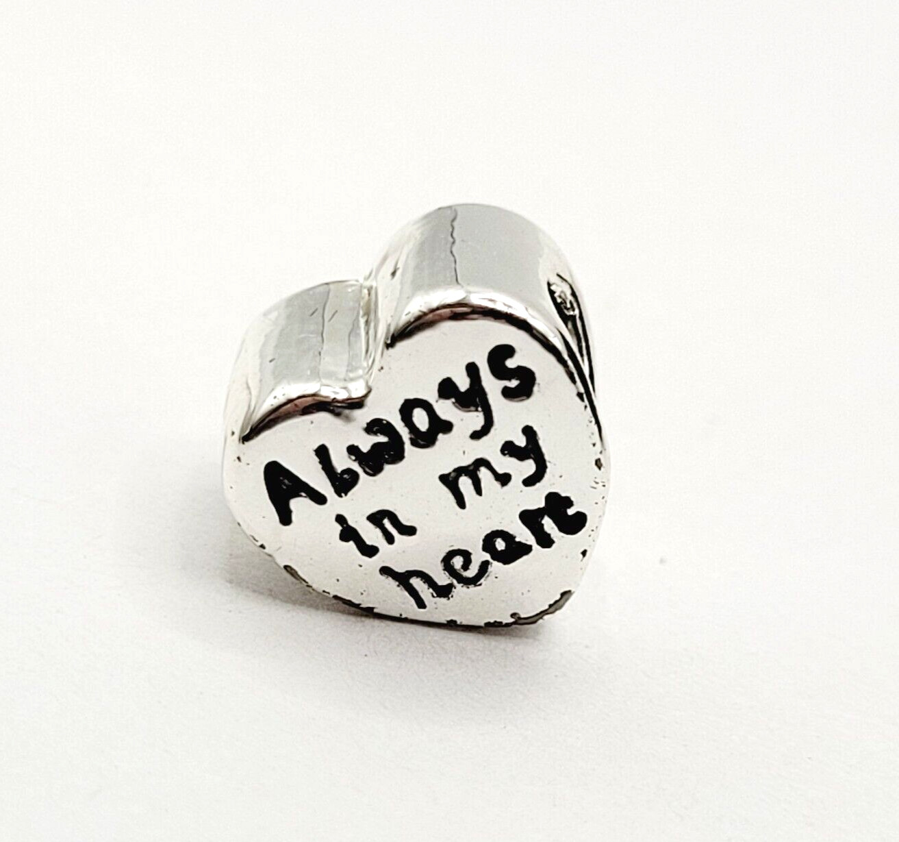 Avon Always in My Heart Pink Rhinestone Silver Tone Charm Cherished Memories