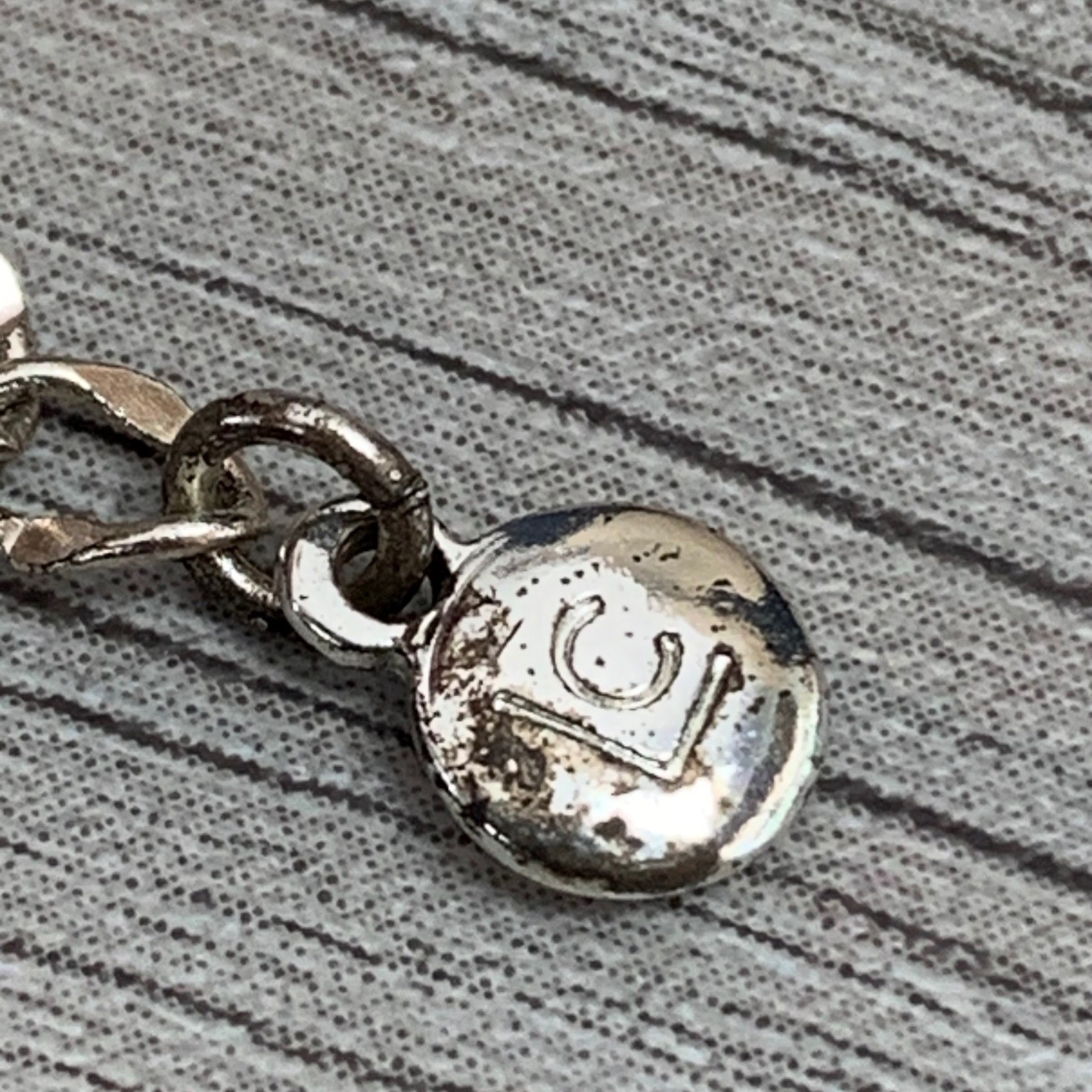 Liz Claiborne Silver Tone Double Strand Rope Chain Floral Pendant Necklace 16in