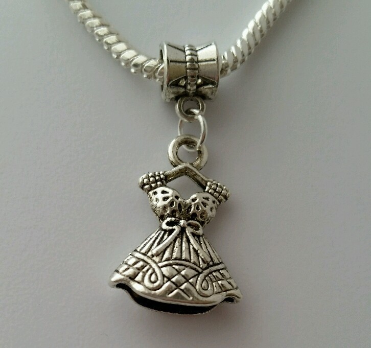Princess Dress Girl Clothes Daughter Dangle Bead for European Charm Bracelet