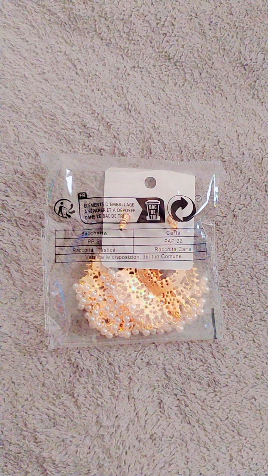 Gold Tone Chandelier Dangle Drop Earrings Simulated White Pearl Butterfly