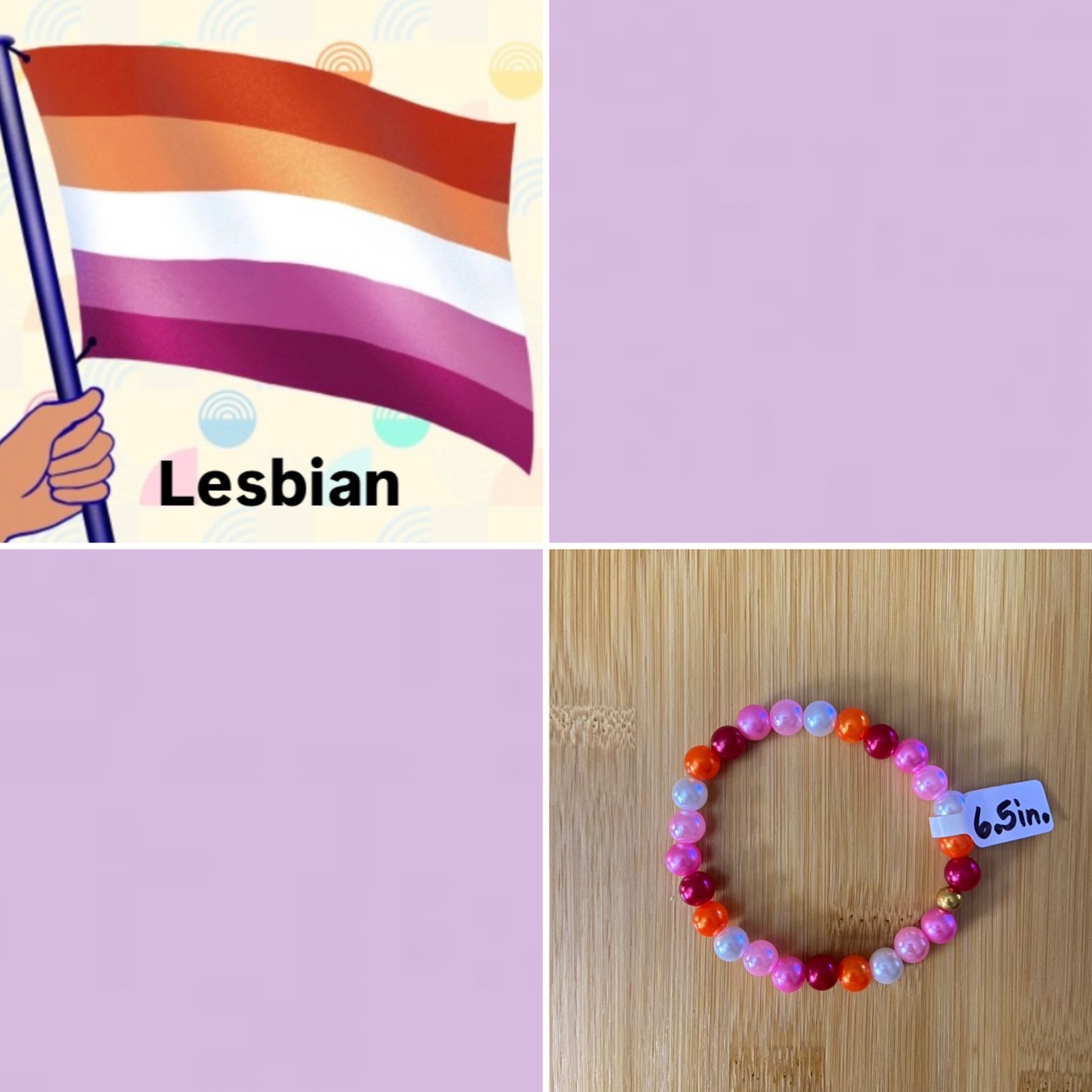 Lesbian Pride Flag Bracelet Women’s Adjustable Pride Jewelry (6 in. – 8 in.)
