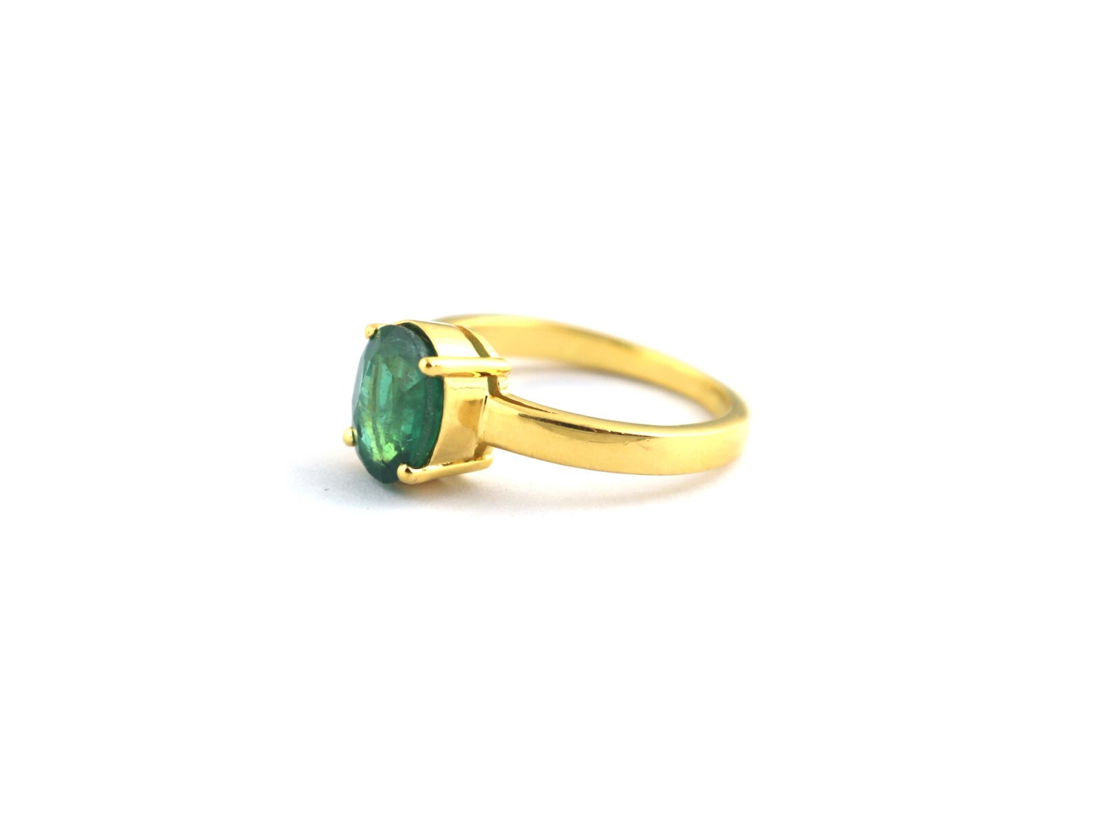 925 Sterling Silver Emerald Oval Stackable Ring For Anniversary Gift For Her