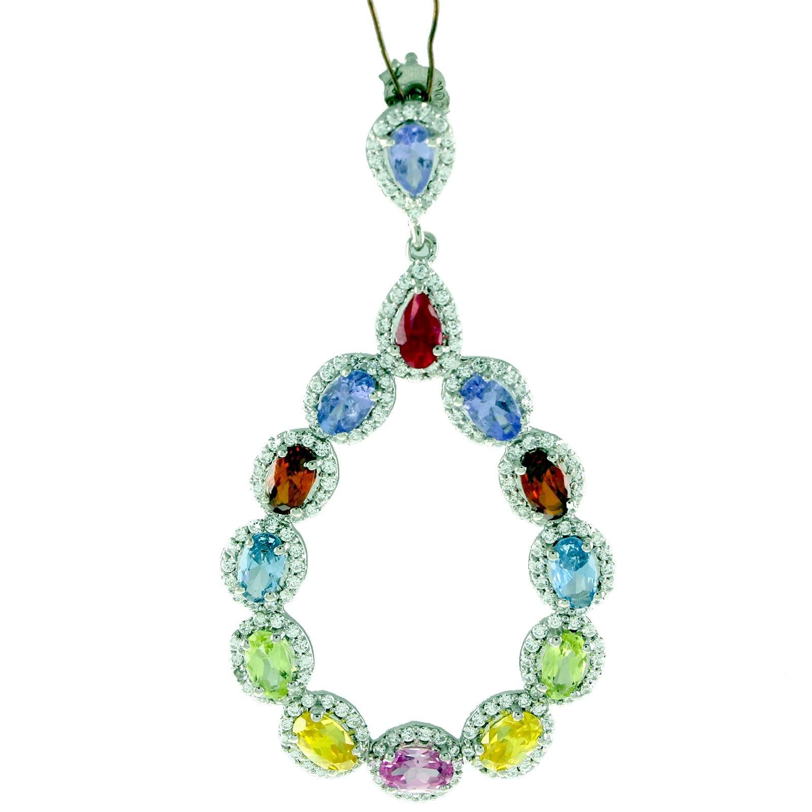 925 Silver Big Drop Tourmaline, Aquamarine, Citrine, Peridot,Tanzanite Earrings