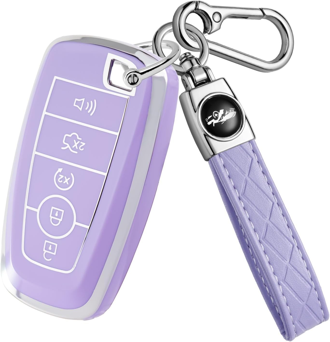 Soft TPU Key Fob Cover with Keychain, Key Case Shell Full Prot Color: B-purple