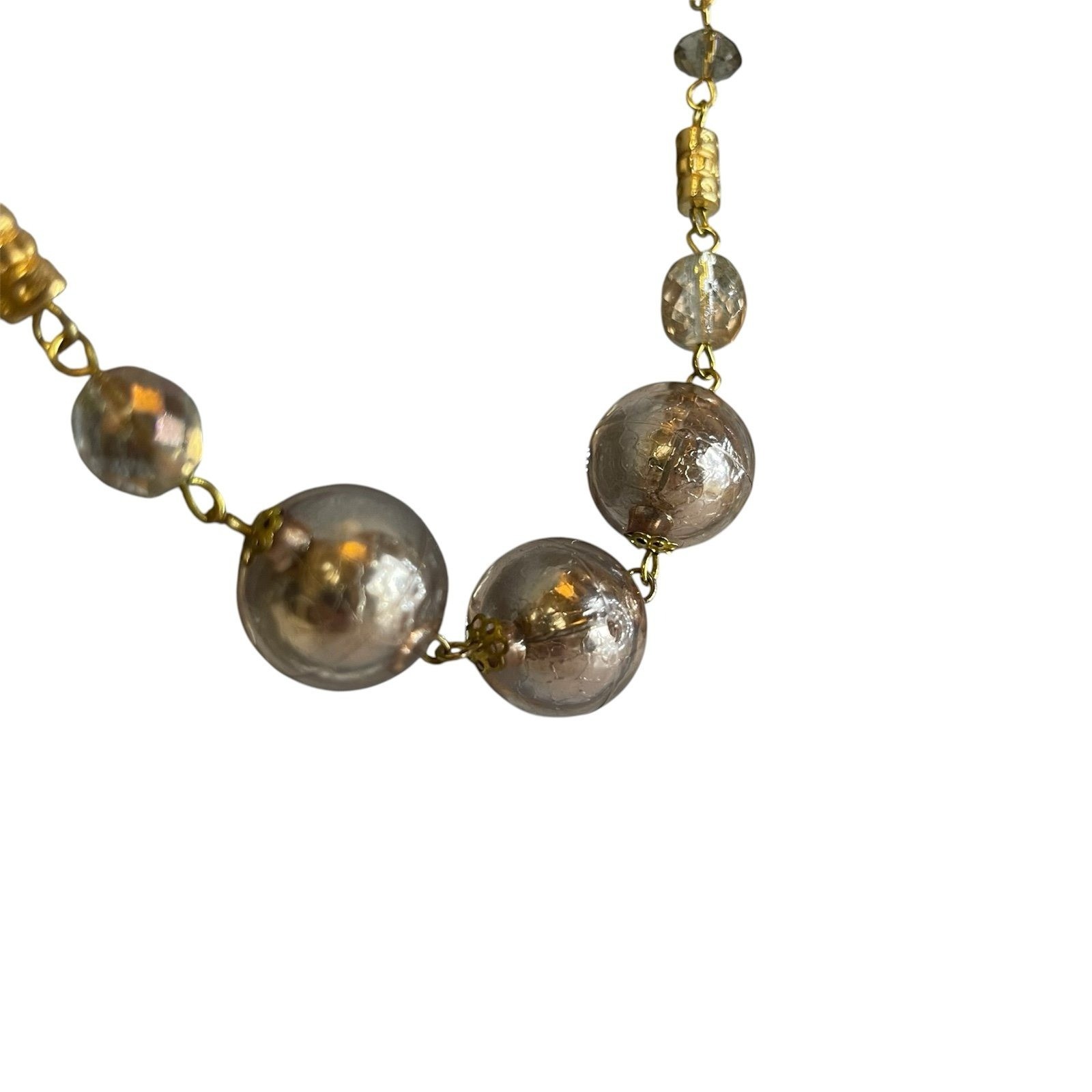 Gold and Silver Orb Statement Necklace retro regency glam cosplay old money