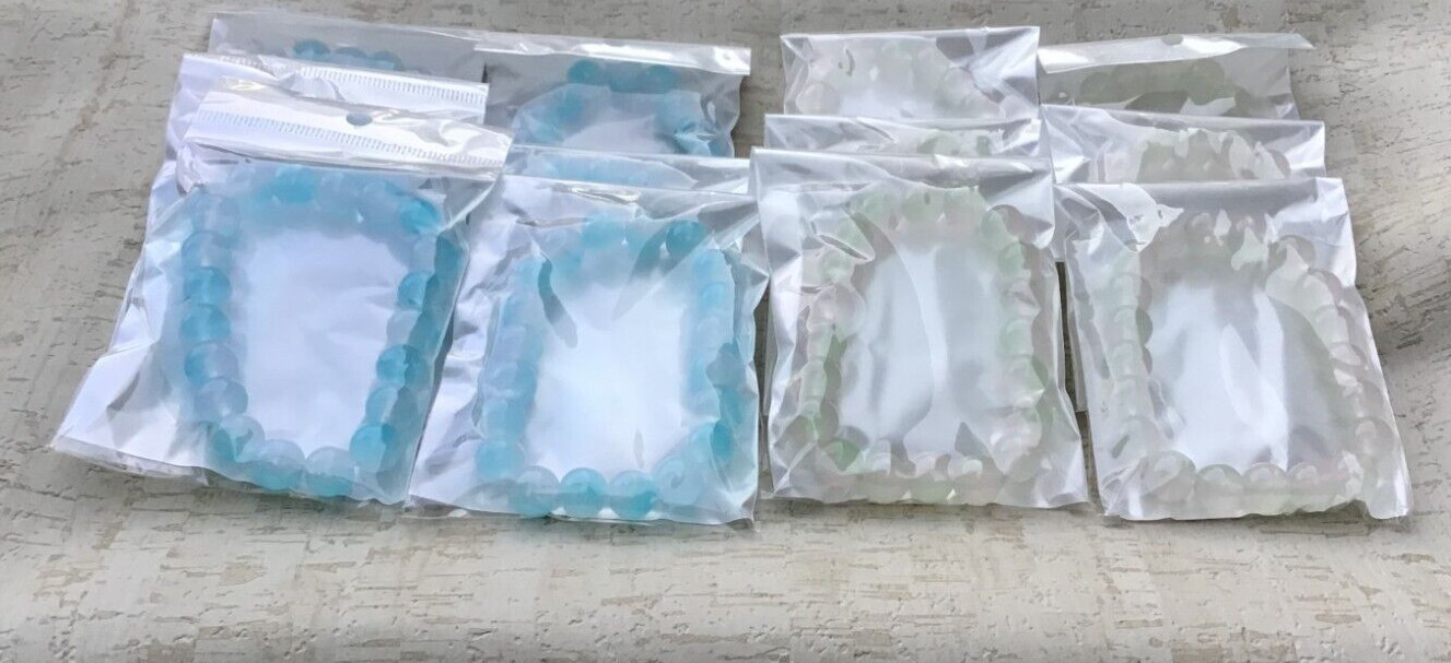 Mixed Lot of 12 Beaded Bracelets featuring 8mm beads, as shown in the picture