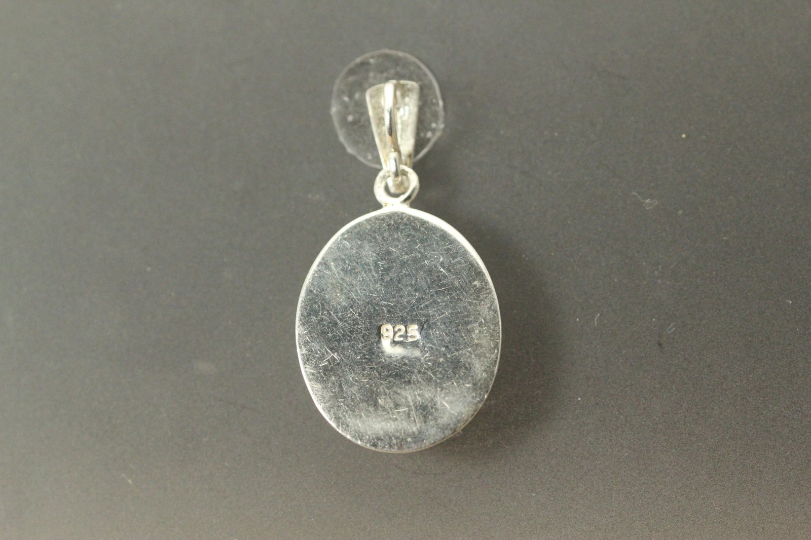 925 Sterling Silver Blue-Green Oval Pendant 5.8 Grams (PEN10099)