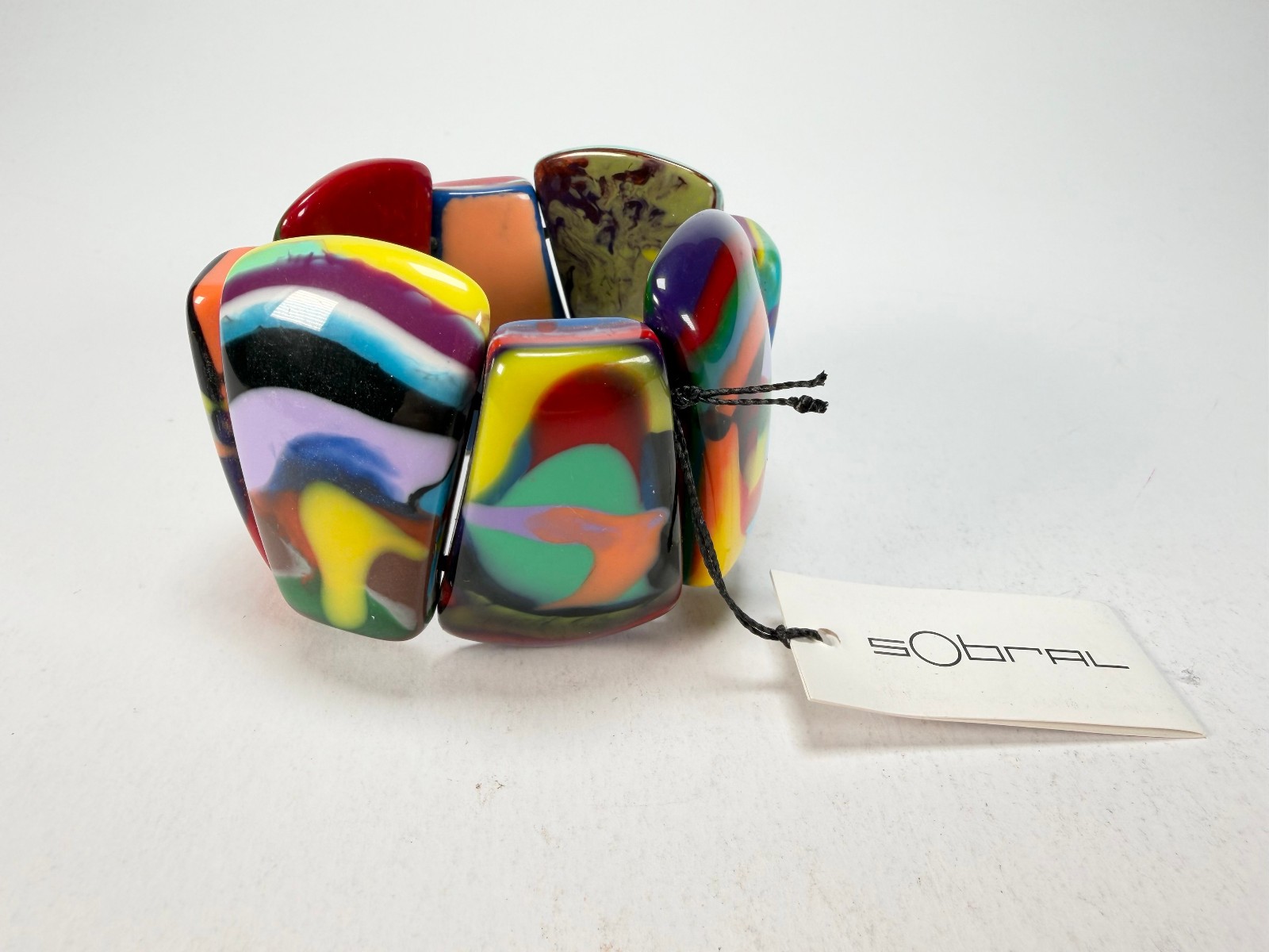 Sobral – Multi-Colour “Rimla” K Elasticated Resin Bracelet ( 004498 )