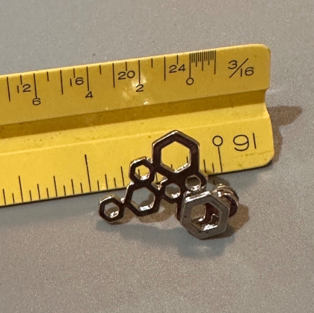 Hexagon Cluster Silver Tone Stud Earrings Geometric Design Modern NWOT
