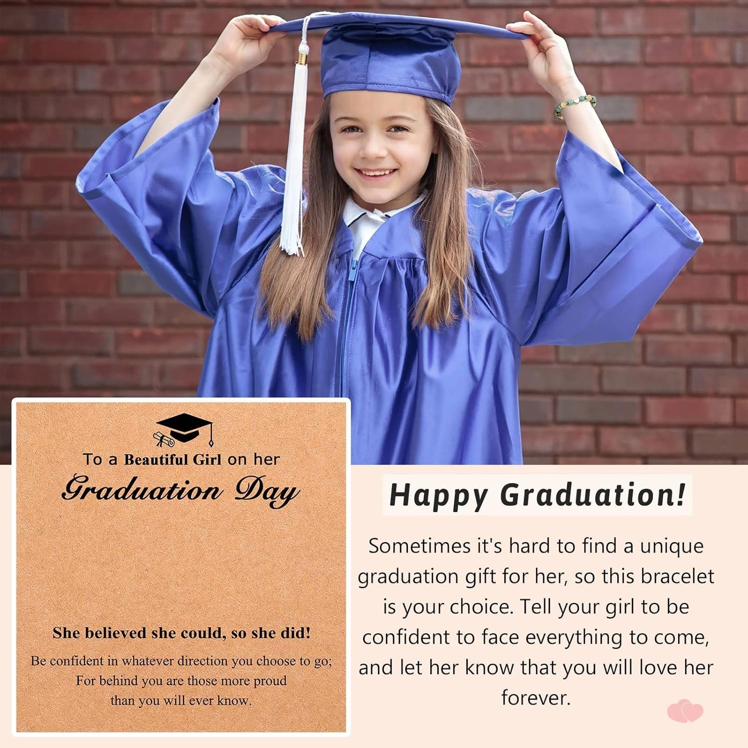 Thoughtful Green Heart Bracelet for Girls – Graduation and Love Reminders