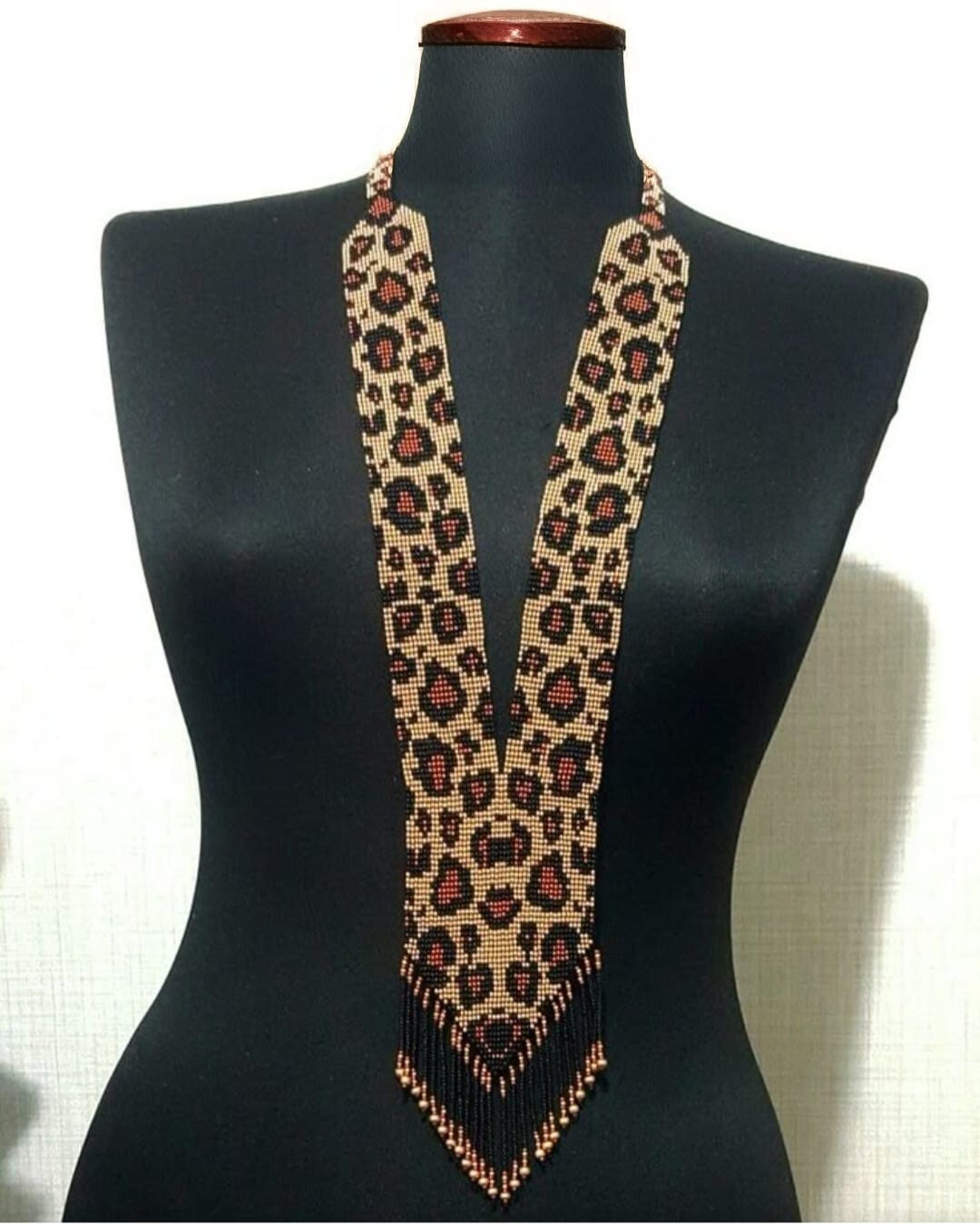 Handmade Necklace Seed Bead Boho American Style Nativ Beaded Multi Strand
