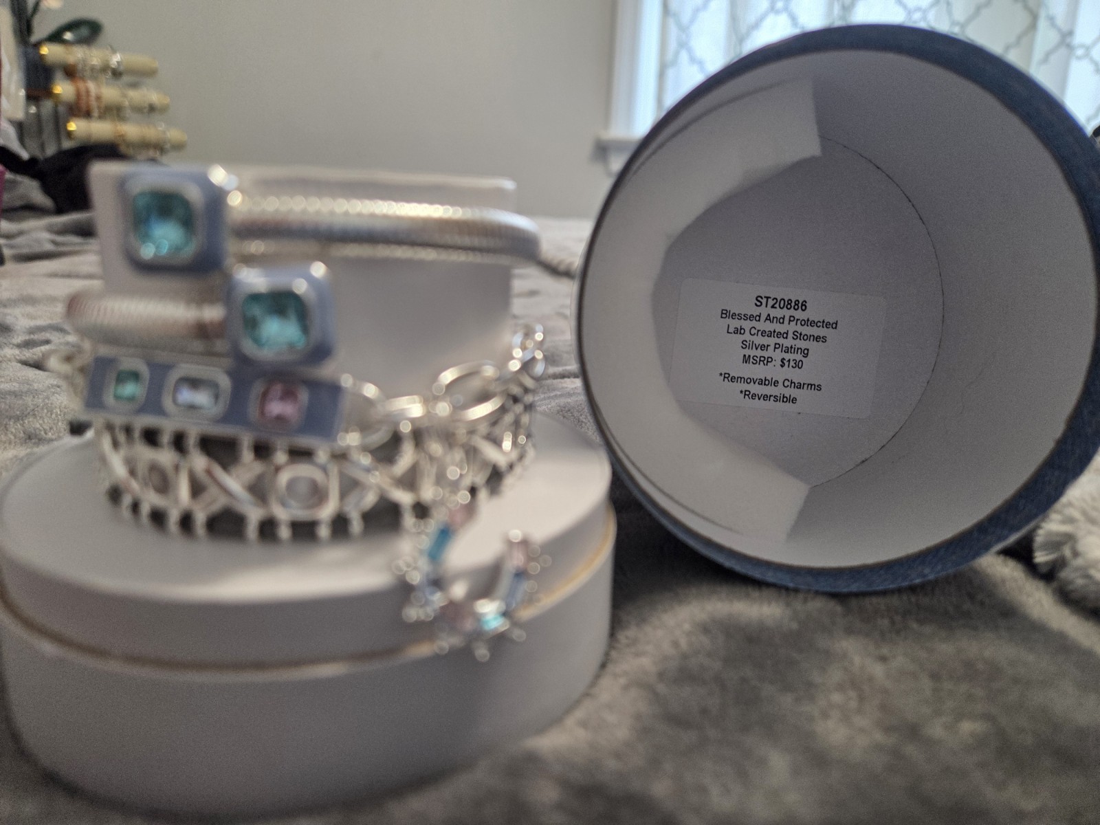 BP Stackable Silver Plated Charm Bracelet Reversible ST20886