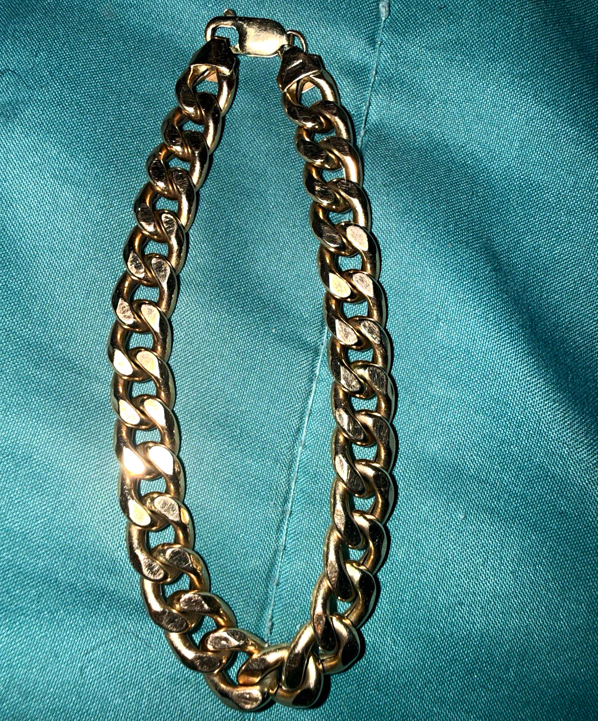 10k Rose Gold Curb Link Chain Bracelet, Lobster Clasp 14.5 grams