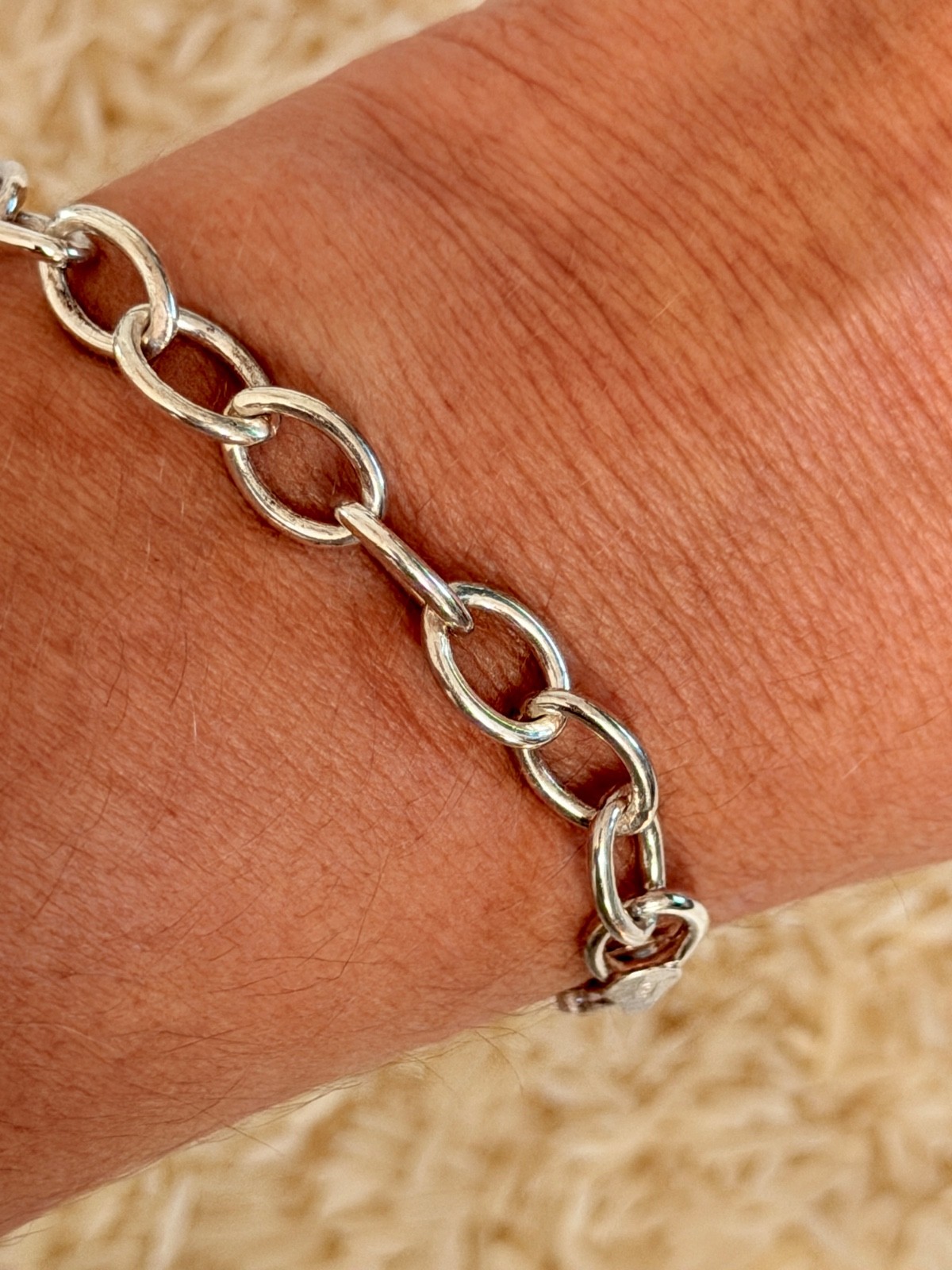 Sterling silver Oval link Bracelet perfect charm bracelet made in Italy 10.5g