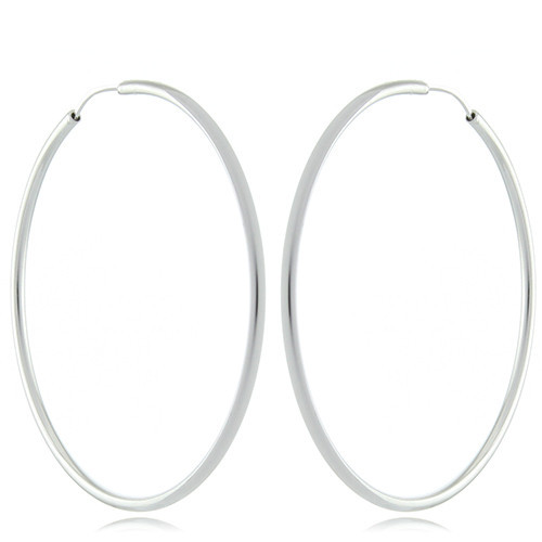925 Sterling Silver Endless Hoop Earrings 7 Sizes 25mm 33mm 38mm 45mm 55mm 63mm