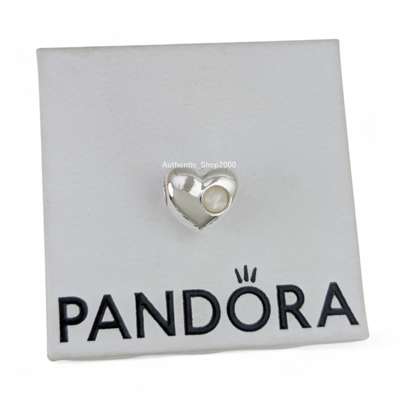 NEW 100% Authentic PANDORA 925 Ale Engravable White Stone Heart Charm 794161C06