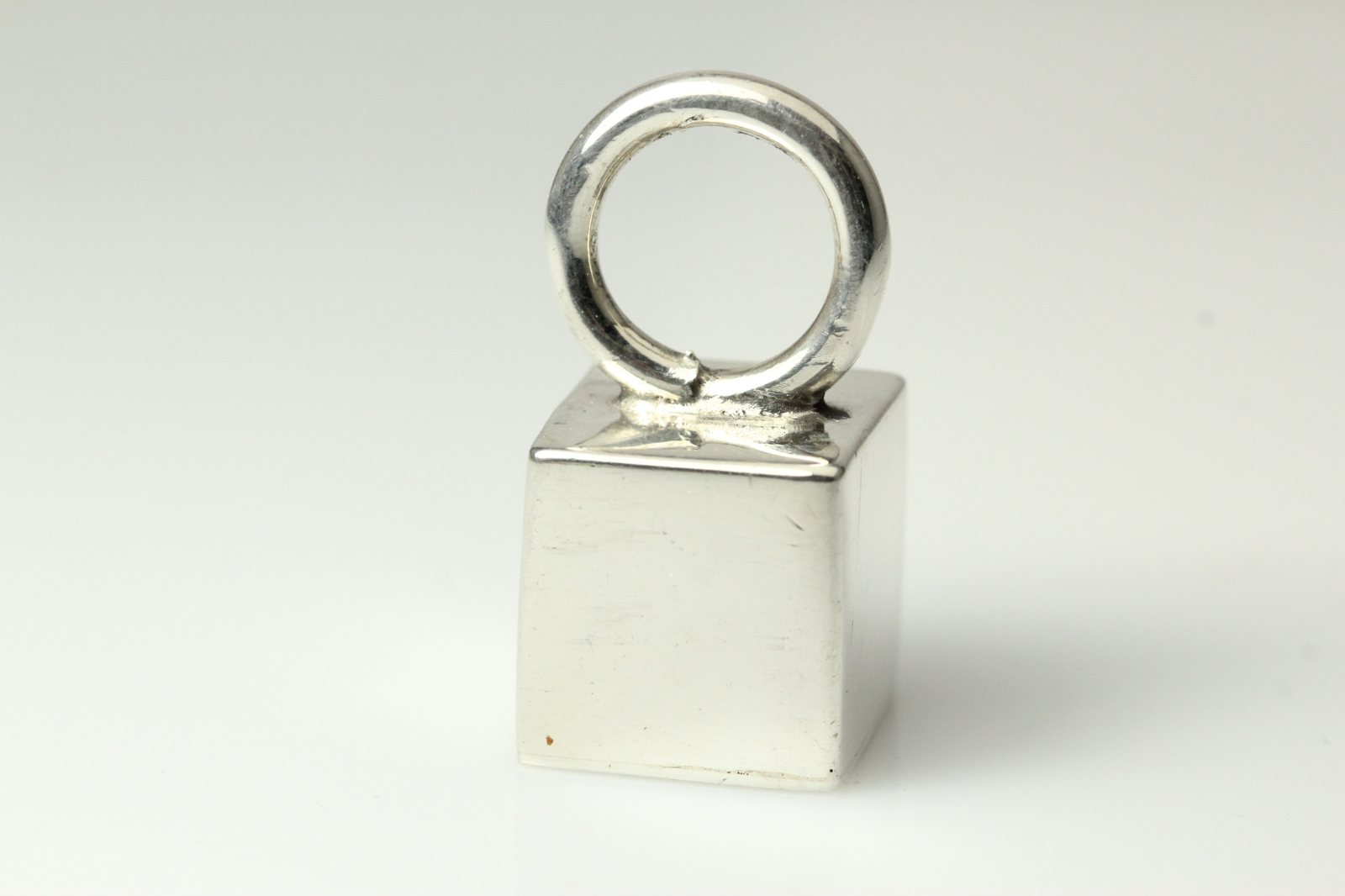 Unmarked Sterling Silver Square Box Shaped Charm 9.4 Grams (PEN4991)