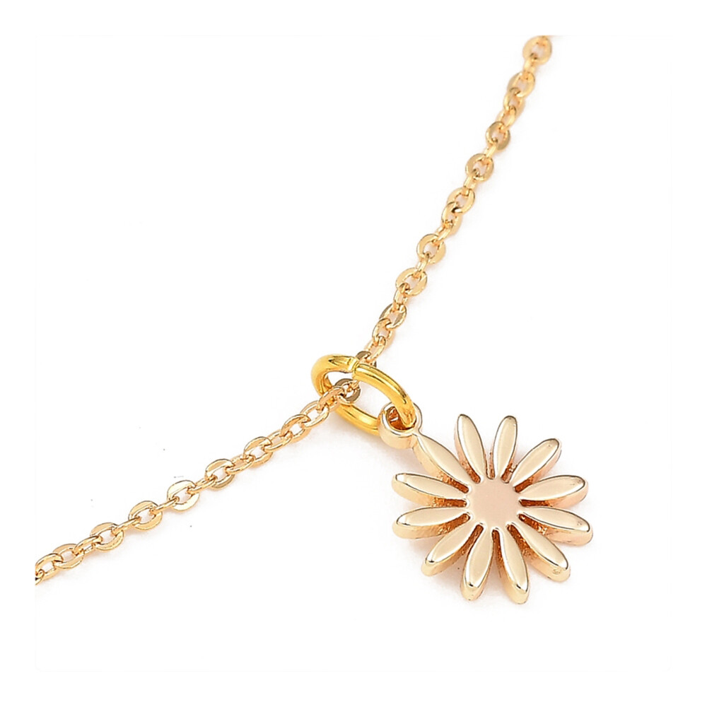 Brass Pendant Necklace Stainless Steel Lobster Flower Gold 18″ Z520