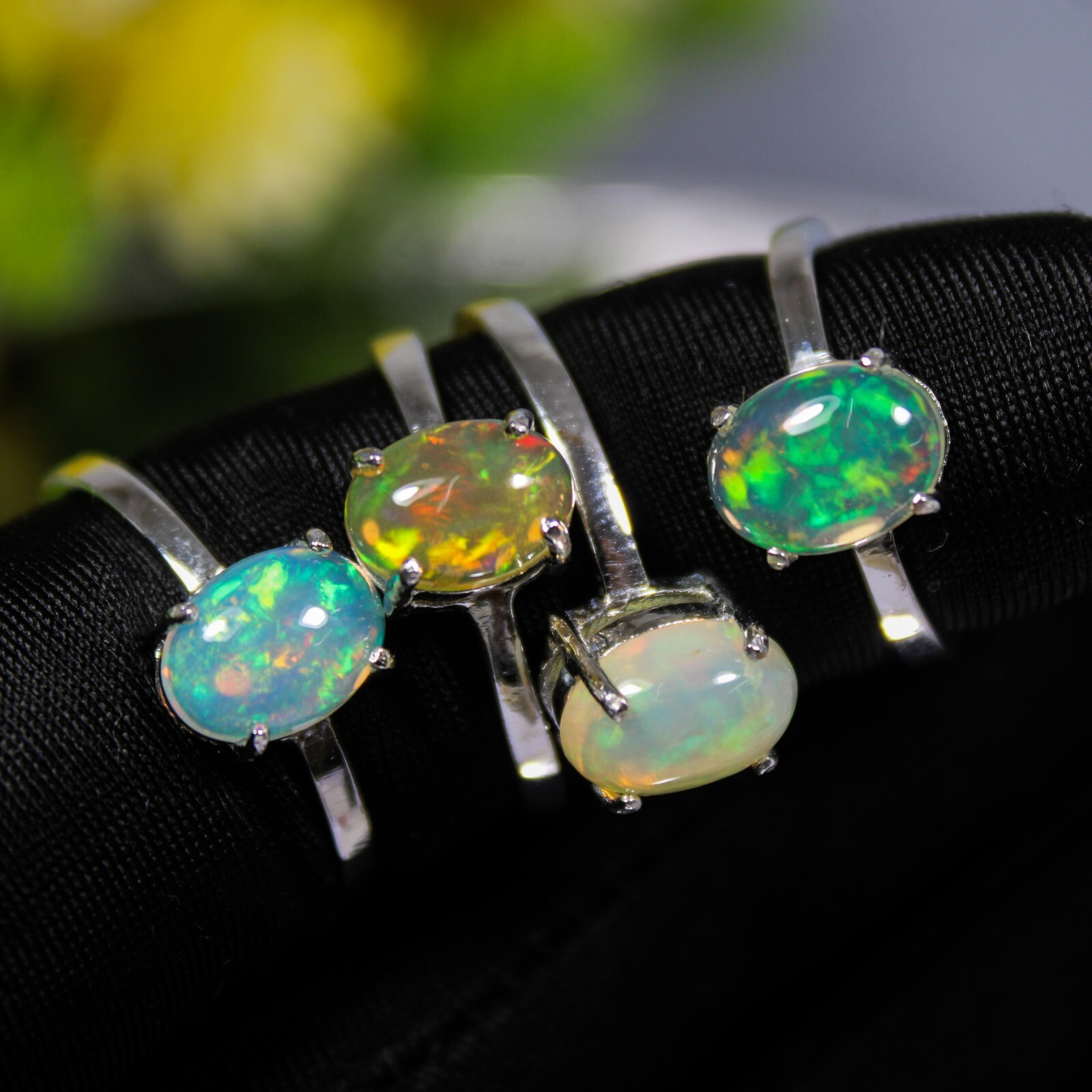 100% Natural White Ethopian Silver Rings With 92.5 Sterling Silver In All Sizes