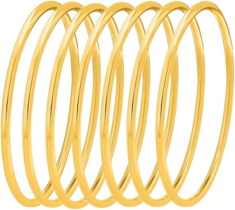 Sleek and Stylish 7-Bangle Set – Glossy Stainless Steel for Every Occasion