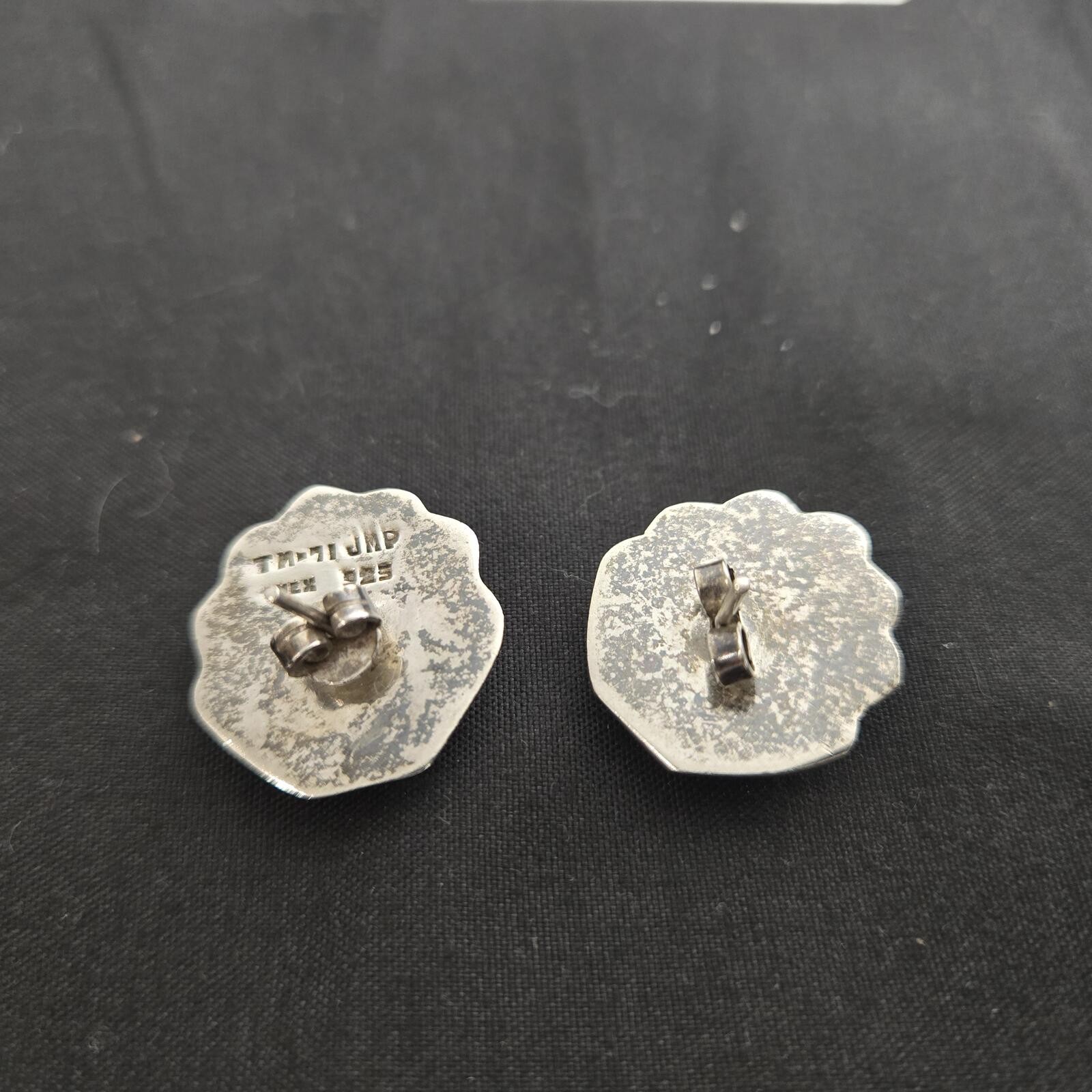 Vintage Sterling Silver Taxco Mexico Scallop Shell Stud Earrings TM-71 JMP