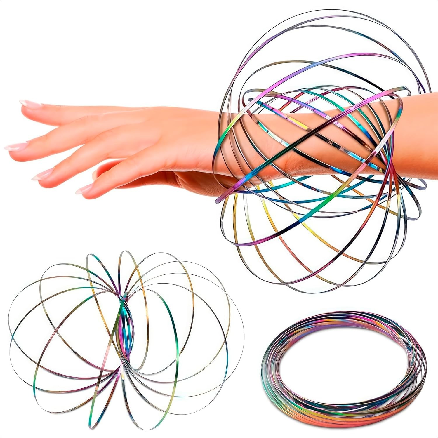 Flow Ring Spinner Stainless Steel Infinity Loop Color Changing Geometric Spin