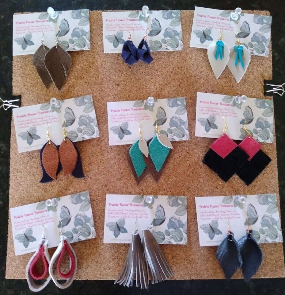 Handmade GENUINE Leather Earrings (Hypo-Allergenic) Pick Your Favorite Pair