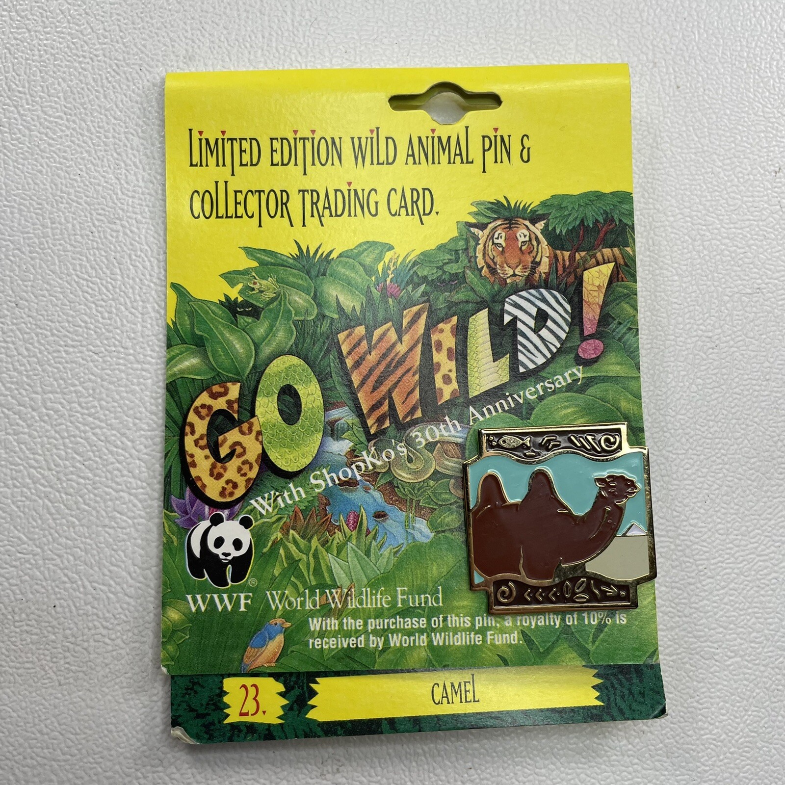 CAMEL Animal Pin SHOPKO WORLD WILDLIFE FUND GO WILD (1992 WWF) B001