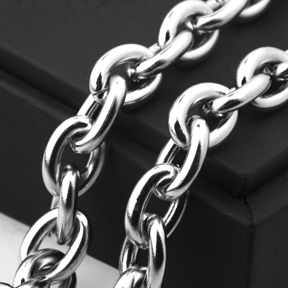 Women Men Silver Color/Gold Plated Stainless Steel Rolo Oval Chain Necklace