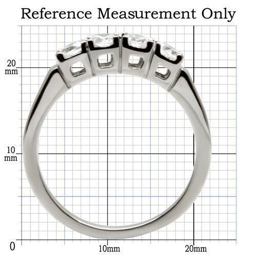 TK047 – High polished (no plating) Stainless Steel Ring with AAA Grade CZ in
