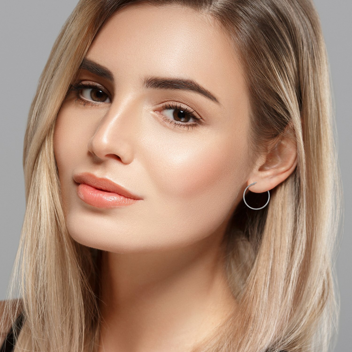 2pcs Women Round Circle Hoop Dangle Drop Earrings Ear Studs 15-45mm Silver/Gold