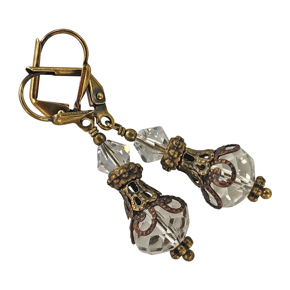 Vintage Inspired Crystal Drop Dangle Earrings for Women with Jewelry Gift Box