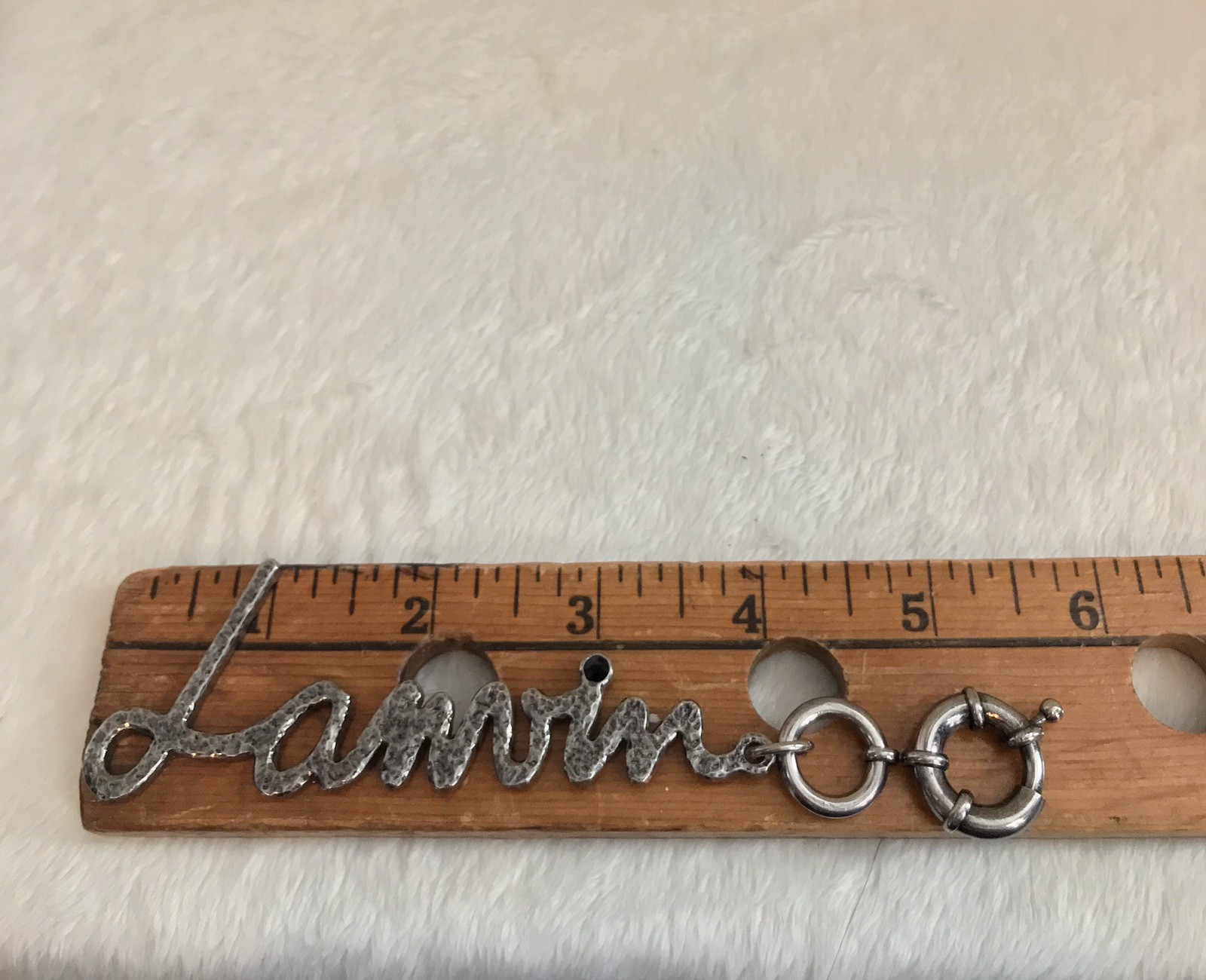 New LANVIN Silver L-A-N-V-I-N Key Chain, Charm, 6” Length