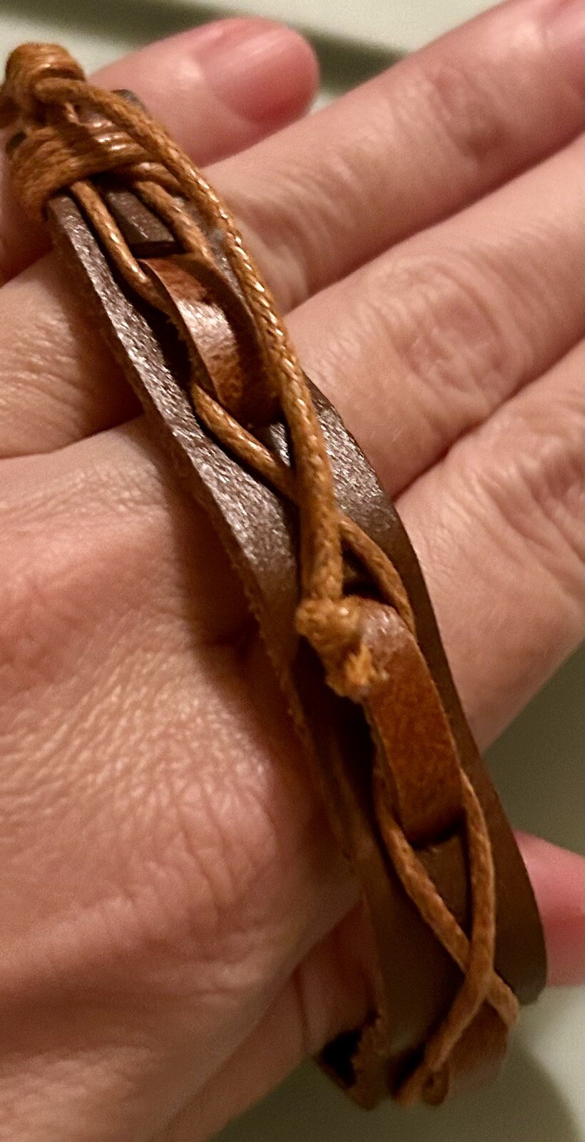 Stackable Brown Faux Leather Adjustable Bracelets Lot Of 9
