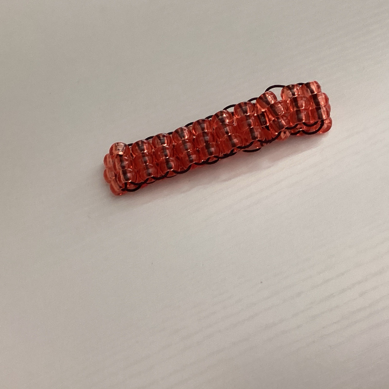Orange Plastic Stretch Beaded Bracelet Fit, Beaded Style