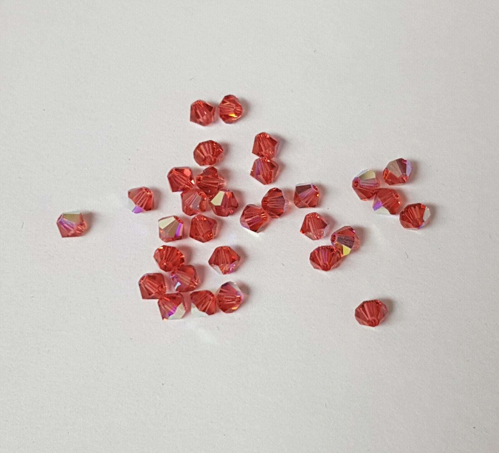 144x Made with SWAROVSKI 5328 CRYSTAL AB 4mm BICONE XILION BEAD