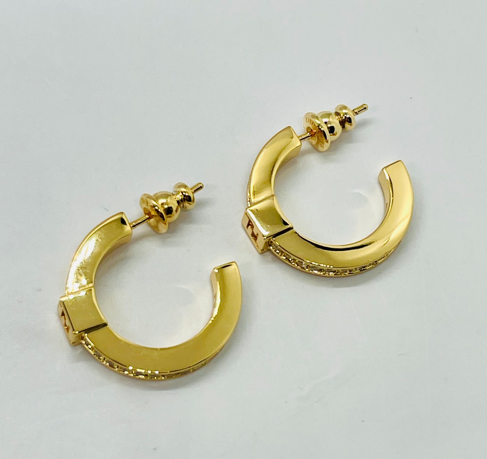 FENDI FF Rhinestone Hoop Earrings – Pre owned / MA6044