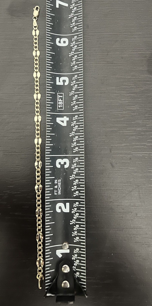 10K Gold Flat Mariner/Anchor Bracelet 7in