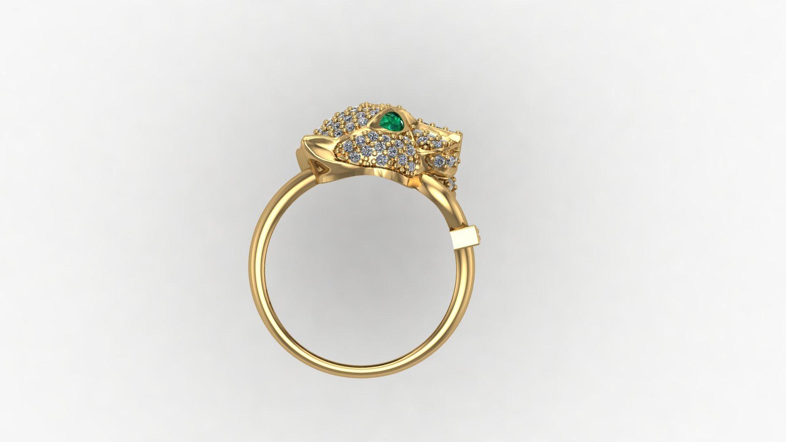 18K Gold Panther Ring with CZ Stones | Luxury Animal-Inspired Statement Jewelry