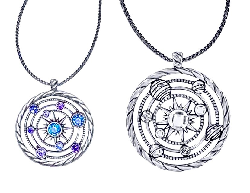 BRIGHTON HALO ORBIT TANZANITE HUE PRPL BLU SWAROVSKI CRYST NECKLACE VG+✨RET✨$139