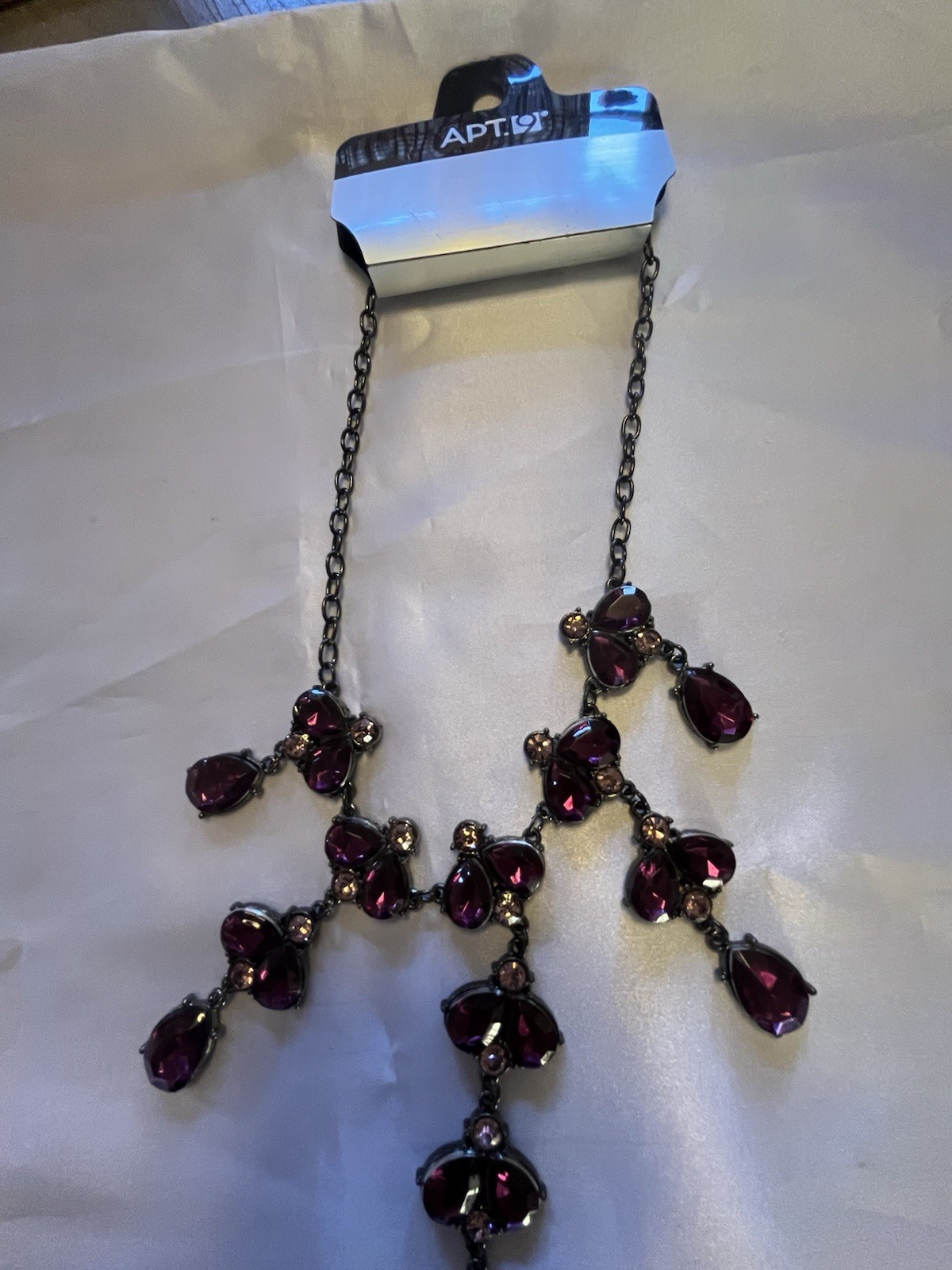 Apt 9 New Purple Layered Bib Necklace NWT