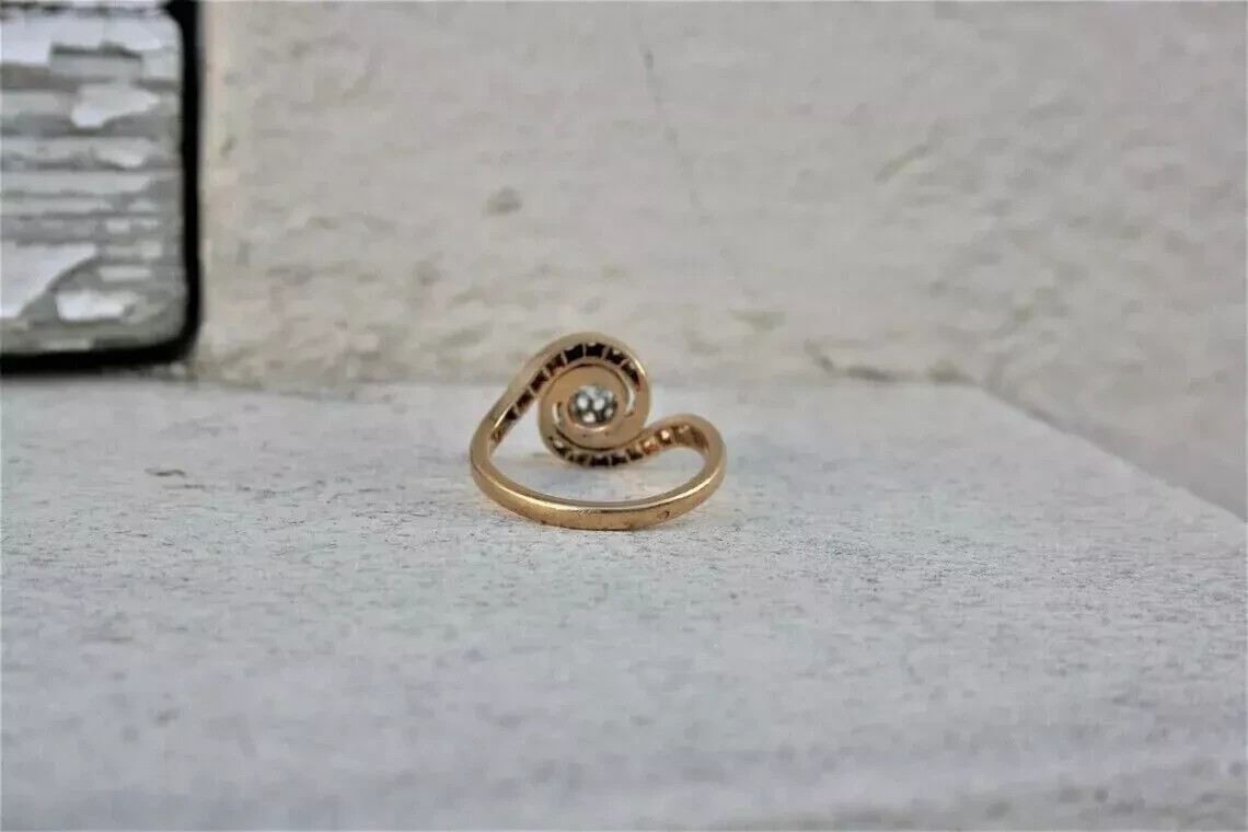 2Ct Round Cut Simulated Diamond Wedding Swirl Band Ring 14k Yellow Gold Plated