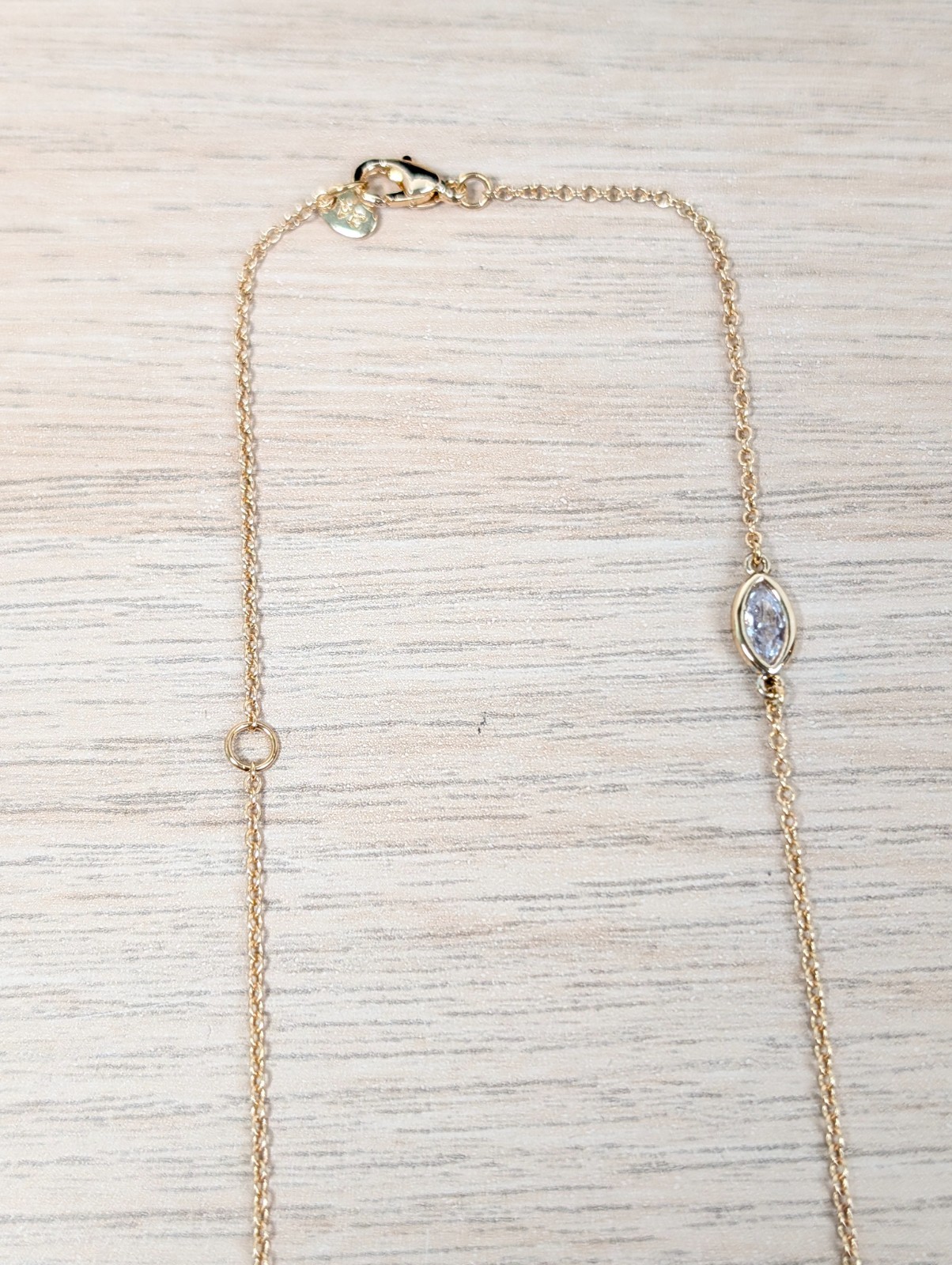 Vince Camuto Gold Tone Rhinestone 4-Leaf Clover Necklace Chain 17″-22″ NIB